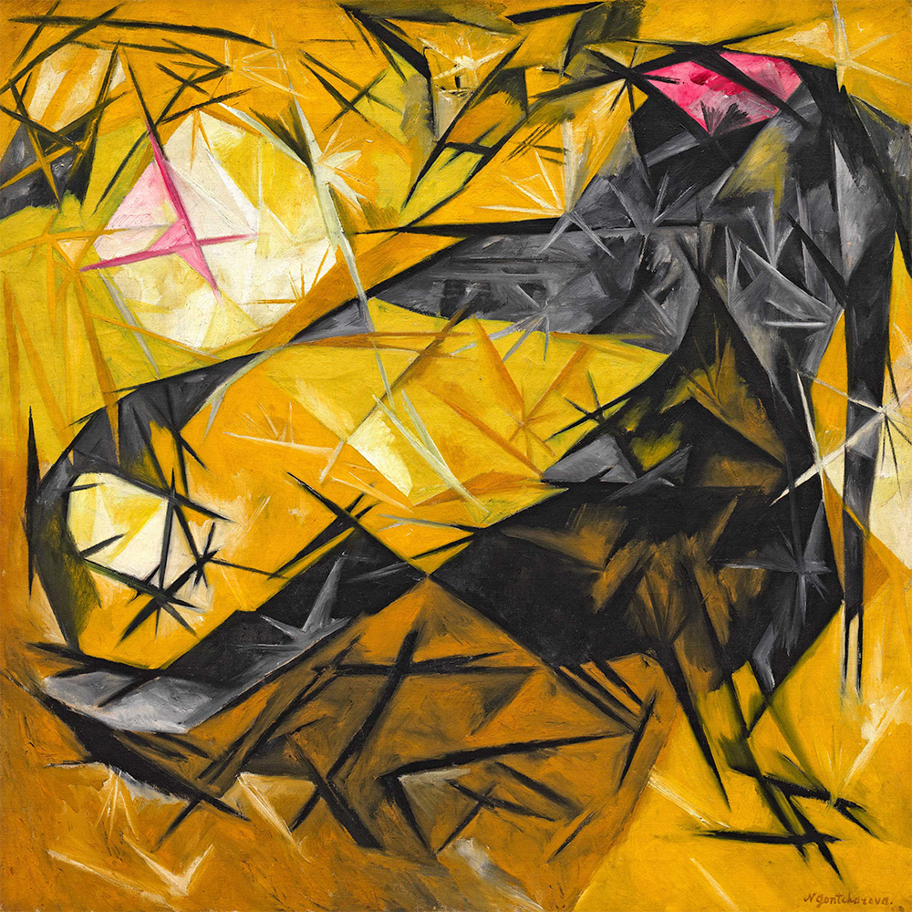 Cats - Abstract - Rose Black and Yellow By Natalia Goncharova