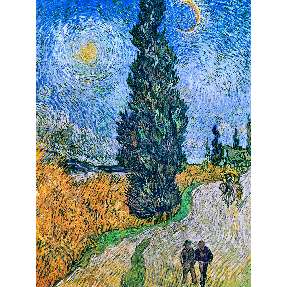 Road with Cypress and Star by Vincent Van Gogh Wall Art (1890)