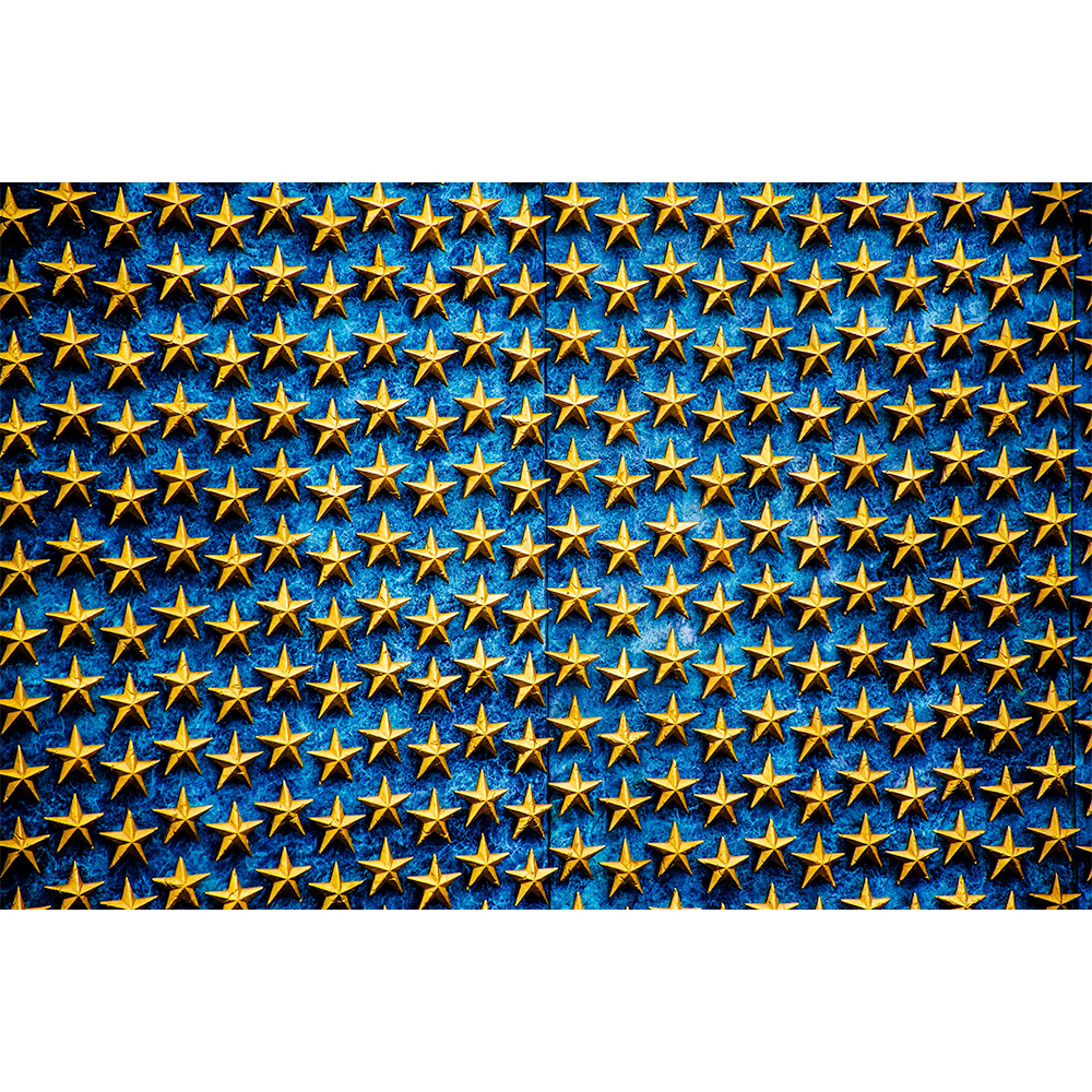 Golden Star Pattern Abstract Wall Art