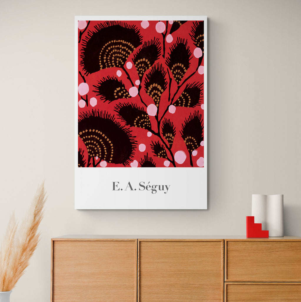 Red Floral Pattern - Vintage - by E. A. Seguy