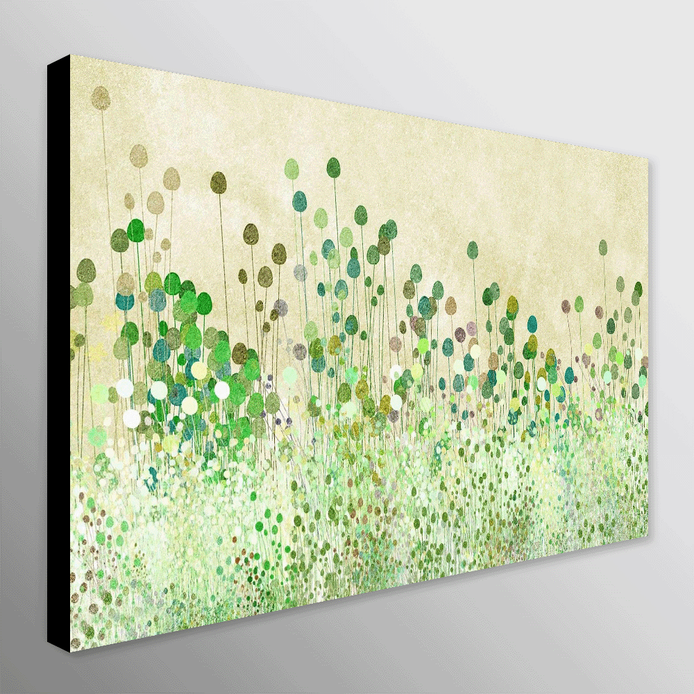 Poppy Buds Green Abstract