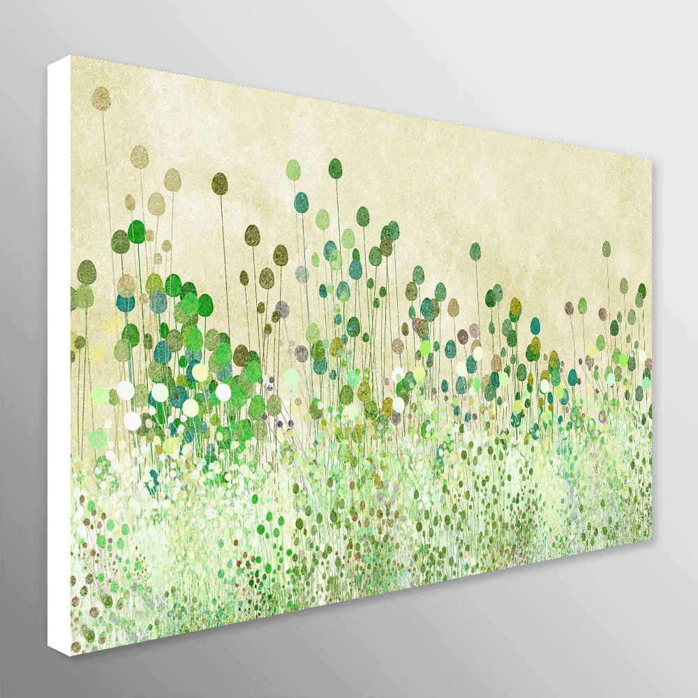 Poppy Buds Green Abstract