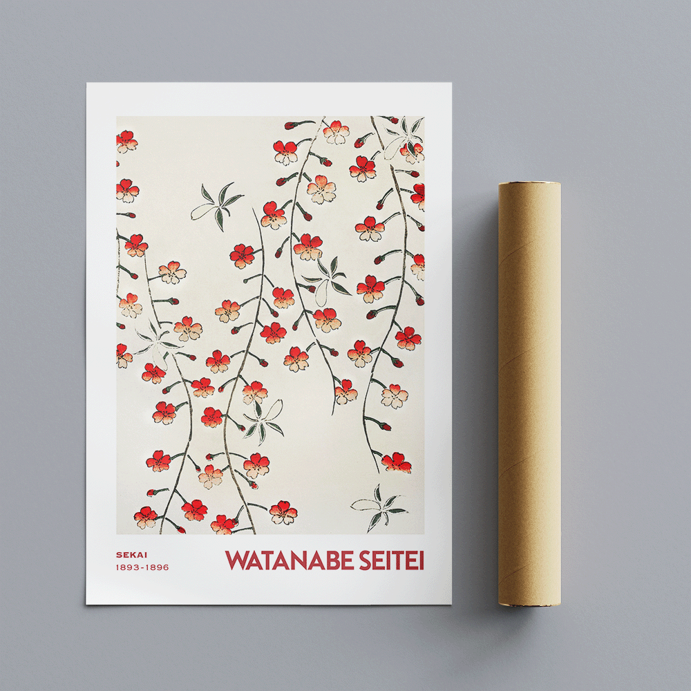 Cherry Tree Flower Japanese Art by Watanabe Seitei