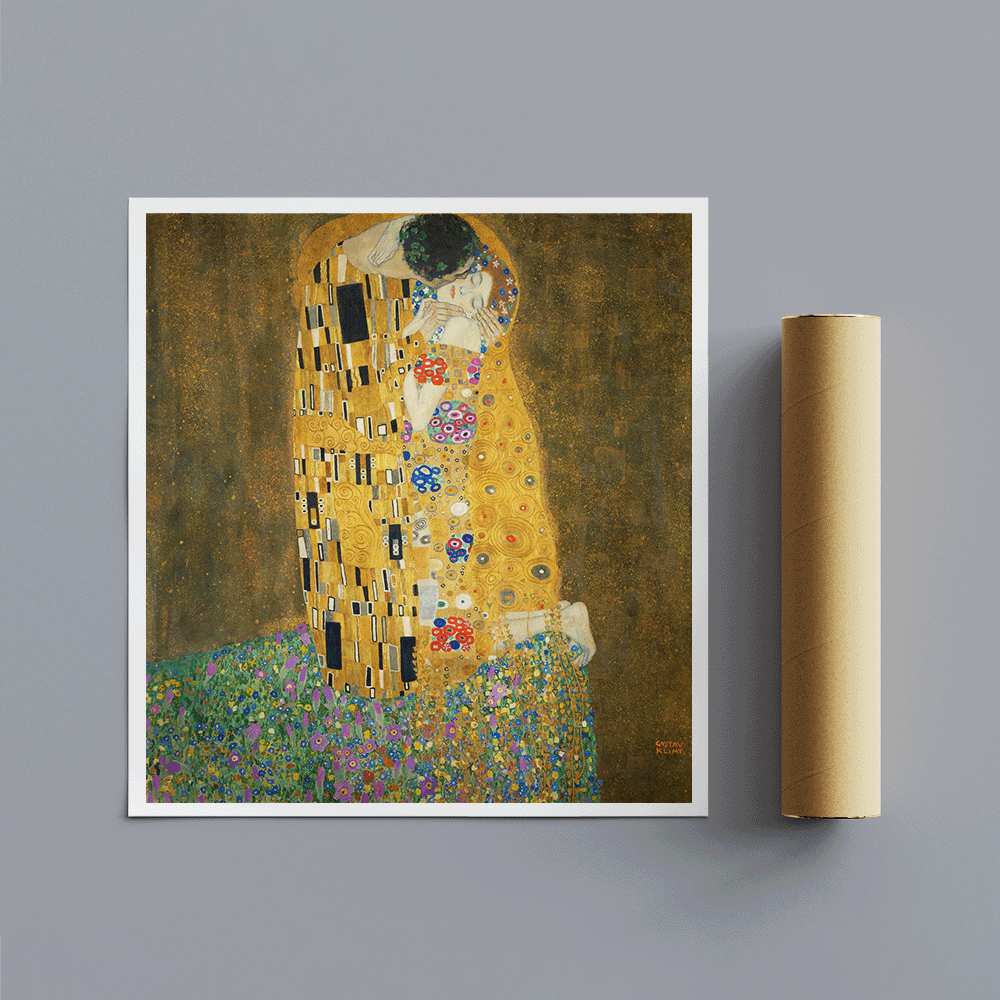 Gustav Klimt - Der Kiss - 64 x 84 cm peinture à l'huile peinte à la main toile c Gustav Klimt - Der Kiss - 64 x 84 cm peinture à l'huile peinte à la main toile c