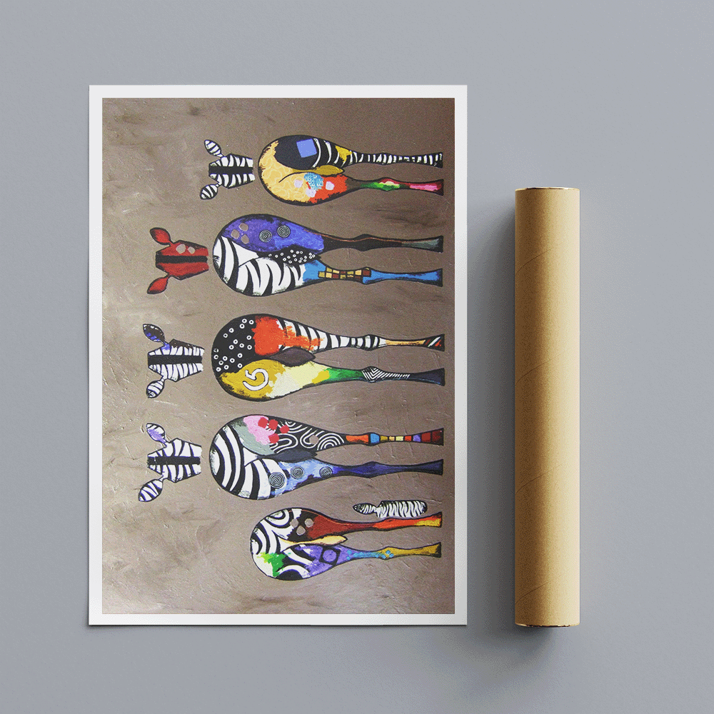 Colourful Zebras - Abstract Wall Art
