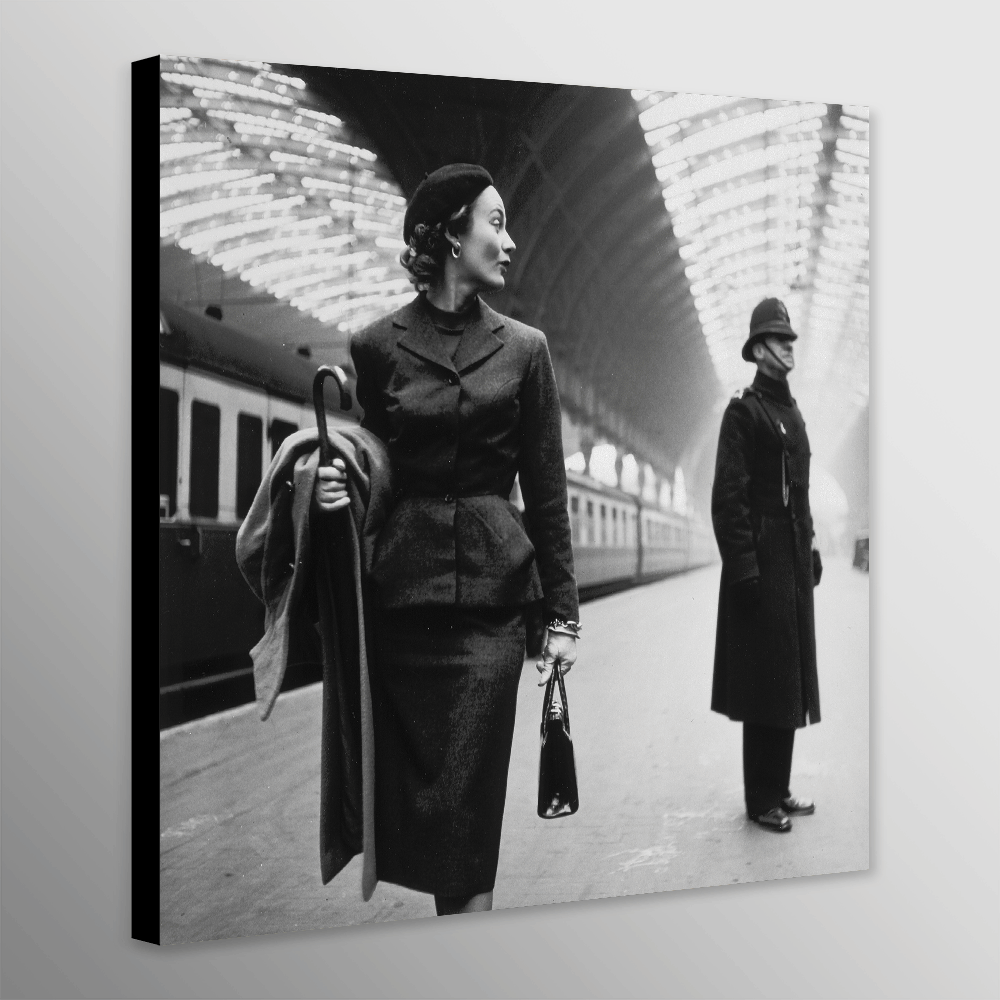 Fashion Model in Paddington Station, London, By Toni Frissell