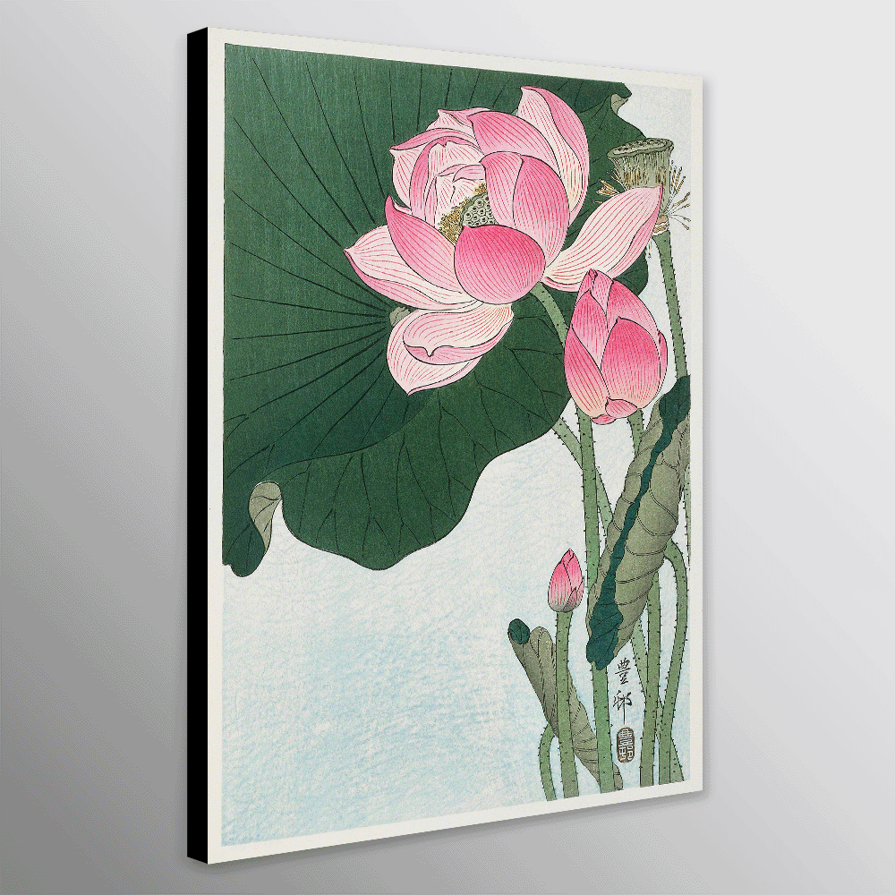 Blooming Lotus Flowers by Ohara Koson - Vintage Japanese Wall Art