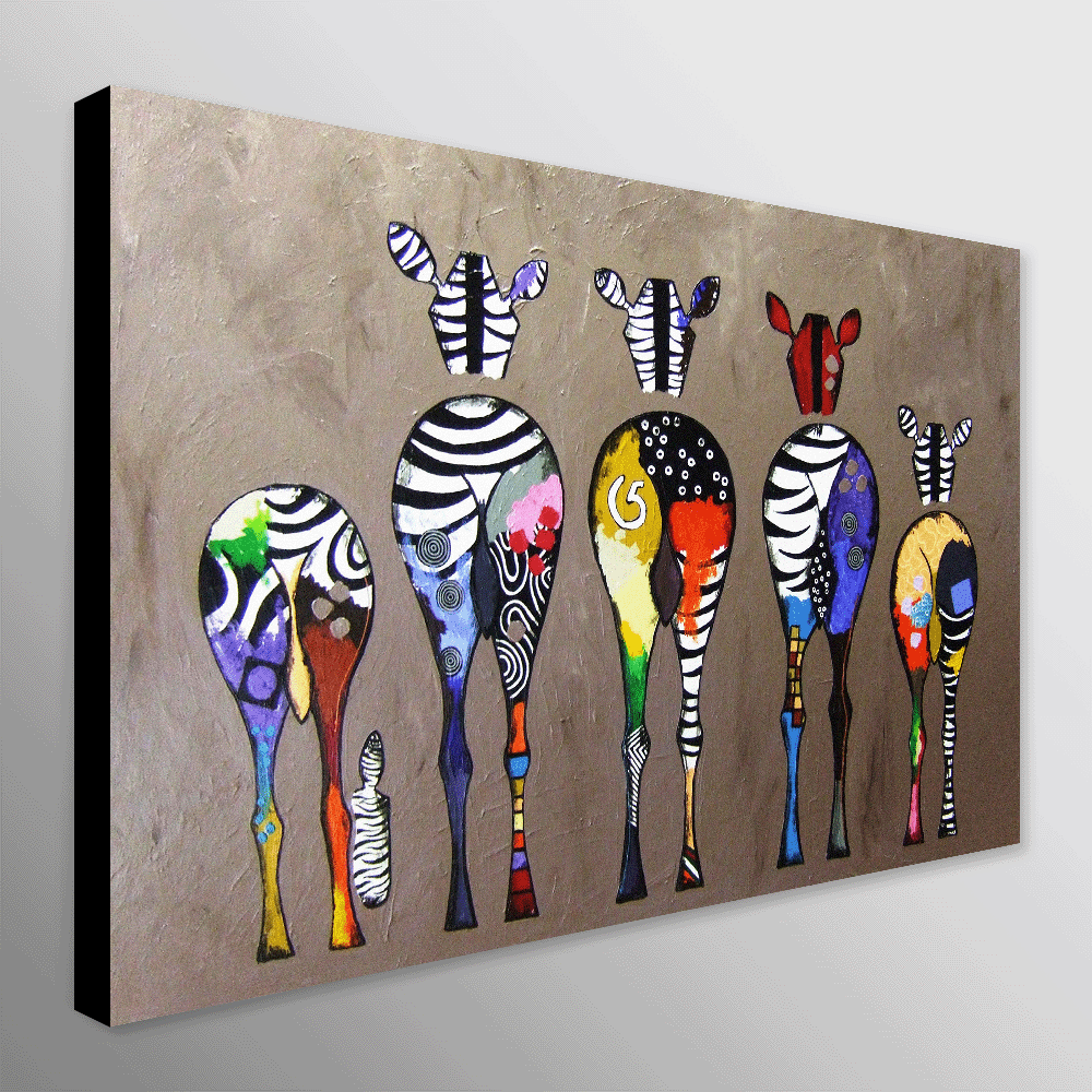 Colourful Zebras - Abstract Wall Art