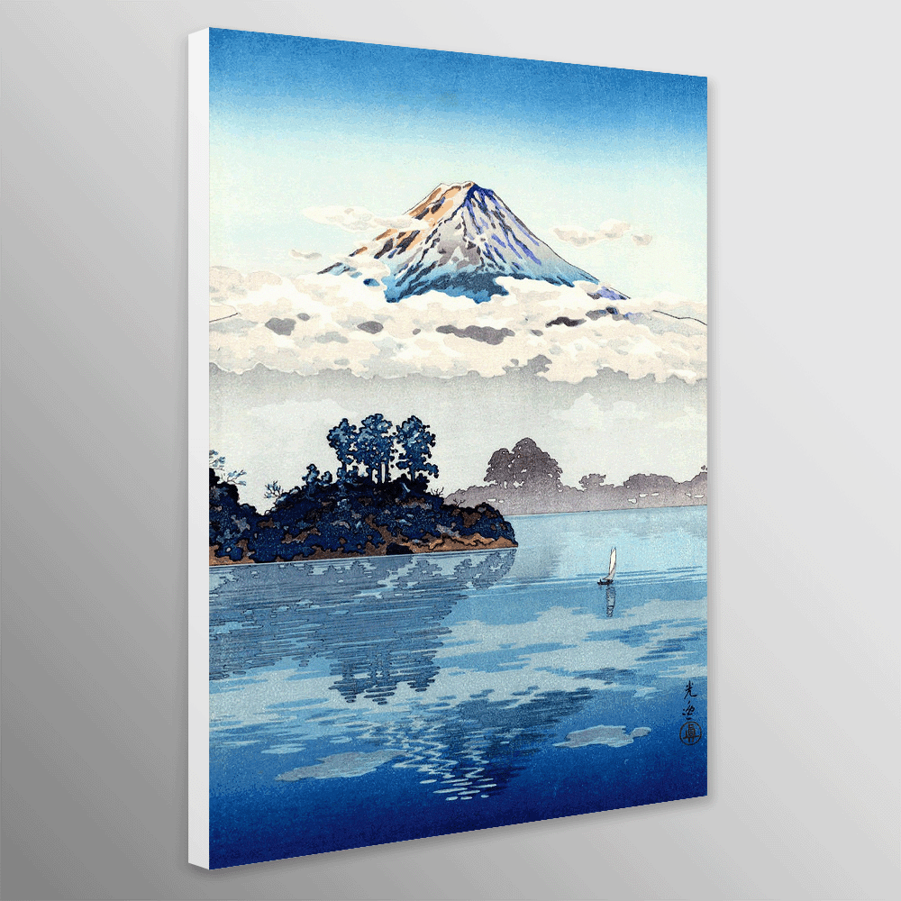 Mount Fuji Japanese landscape, Lake Kawaguchi by Tago Koitsu