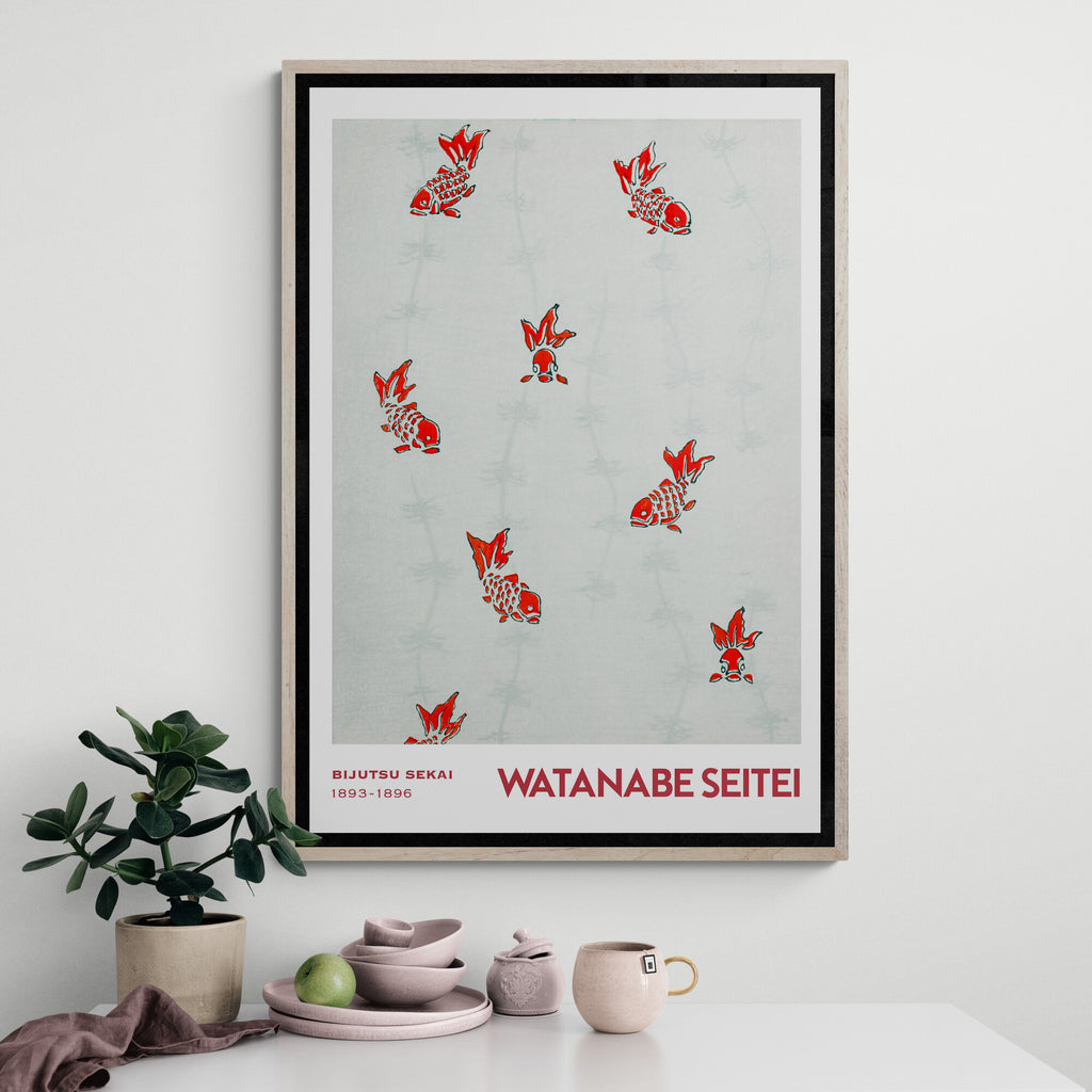 Goldfish Pattern Japanese Art by Watanabe Seitei