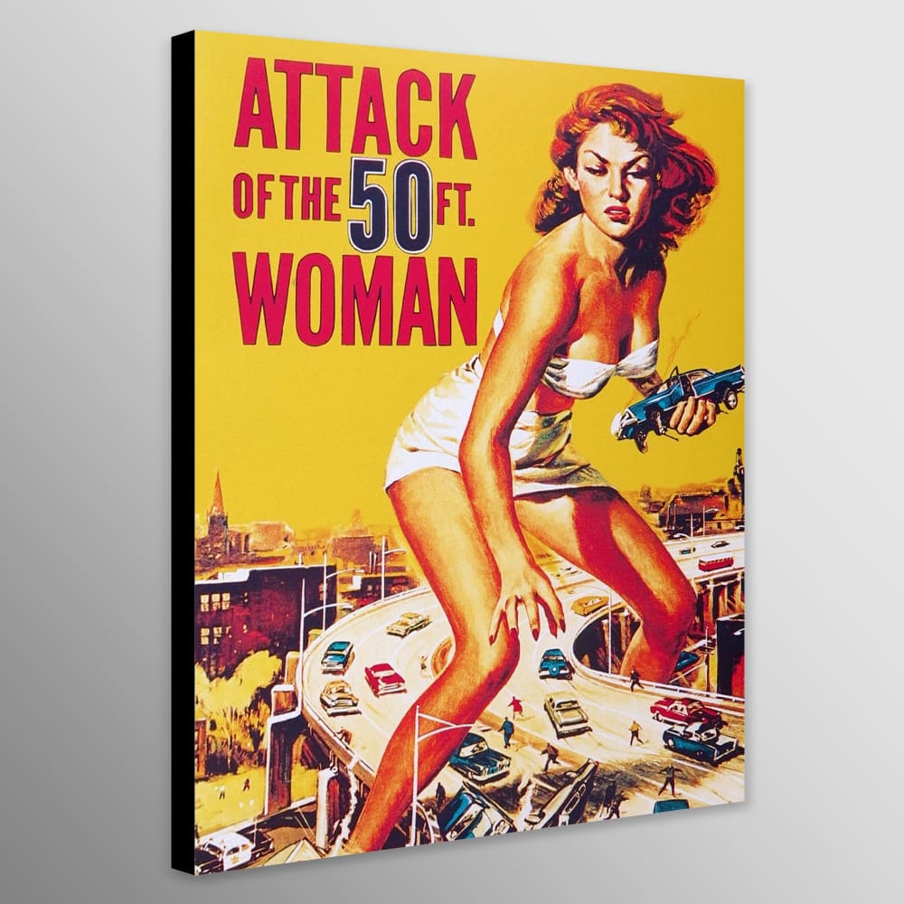 Attack of the 50ft Woman - Movie Art - Wall Art Wrapped 