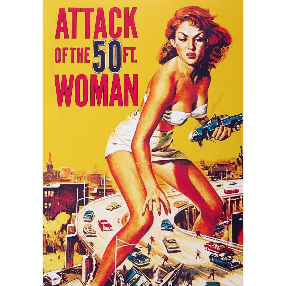 Attack of the 50ft Woman - Movie Art - Wall Art Wrapped Frame Canvas Print