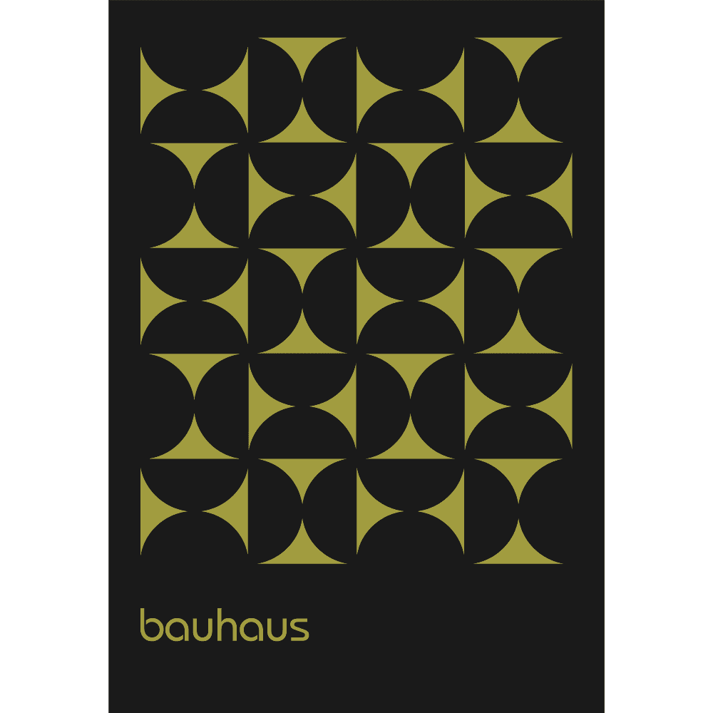 Bauhaus Geometric Grid Green - Abstract - Wall Art Rolled Canvas Print