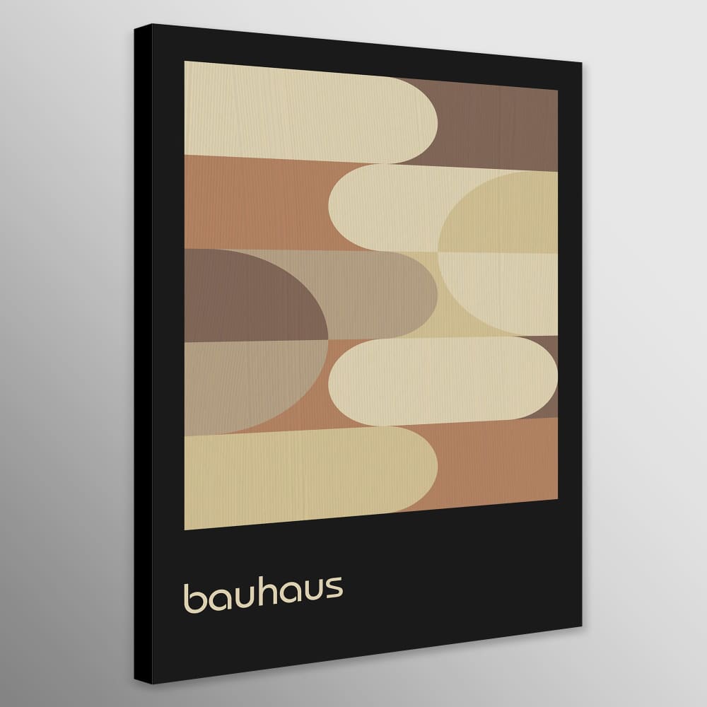 Bauhaus Geometric Round Shapes Brown - Abstract - Wall Art 