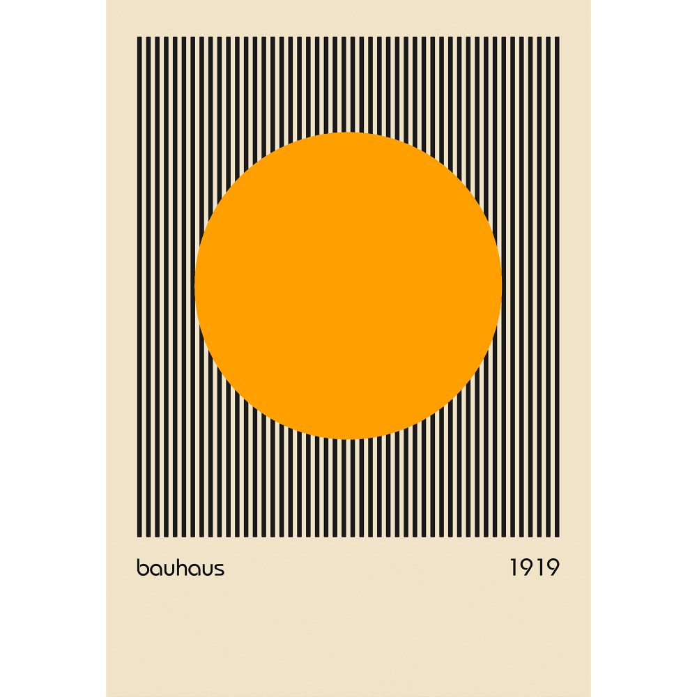 Bauhaus Orange Circle 1919 - Abstract - Wall Art Photo Poster Print