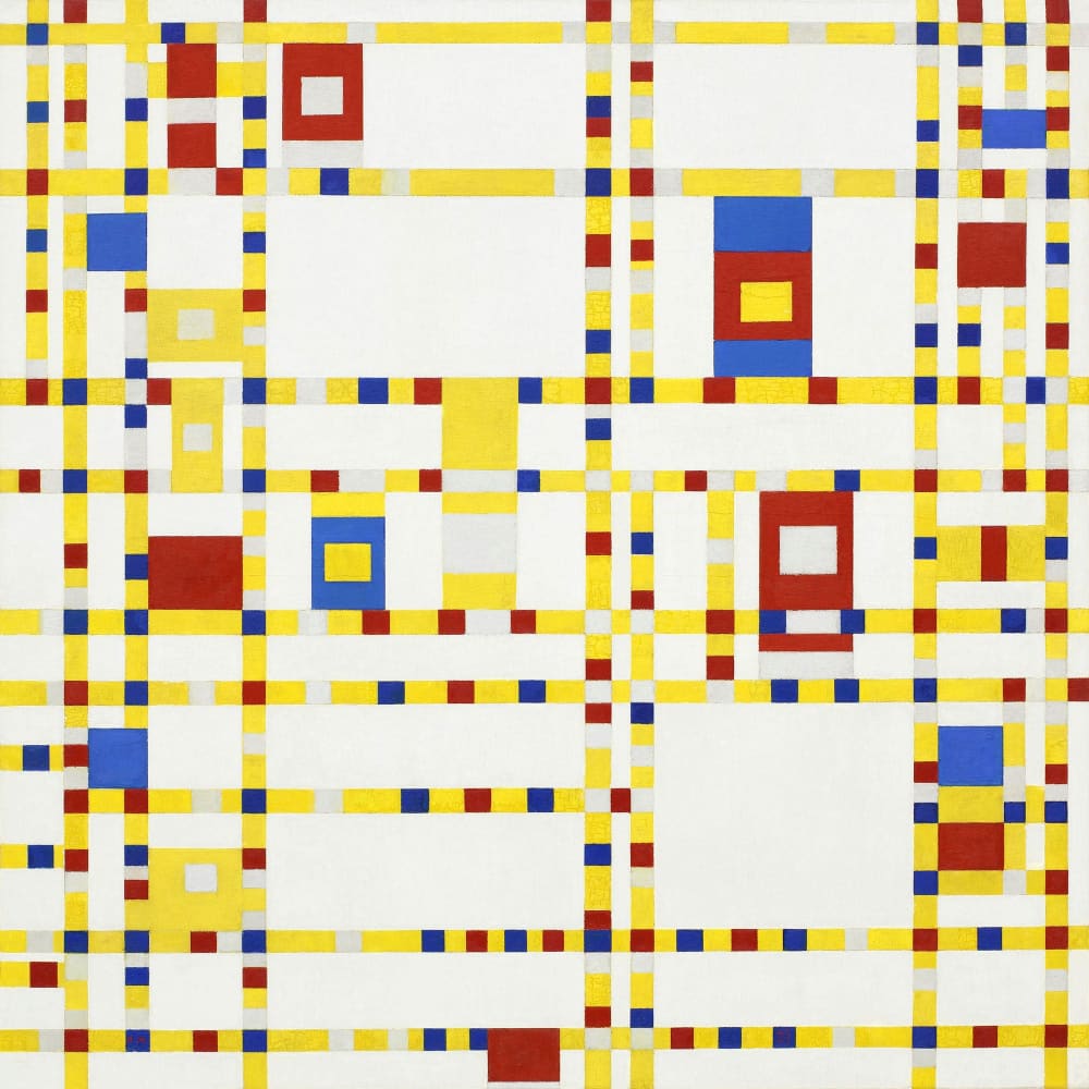 Broadway Boogie Woogie by Piet Mondrian (1943) - Wall Art Wrapped Frame Canvas Print