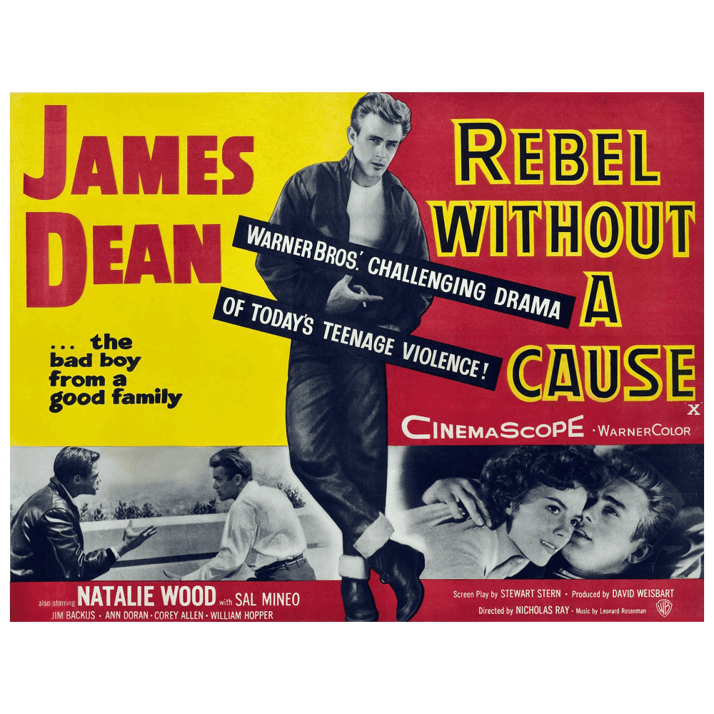 James Dean - Rebel Without A Cause - Movie Art - Wall Art Wrapped Frame Canvas Print