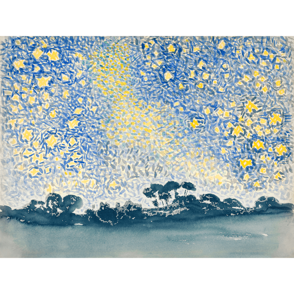 Landscape with Stars by Henri-Edmond Cross - Wall Art Wrapped Frame Canvas Print
