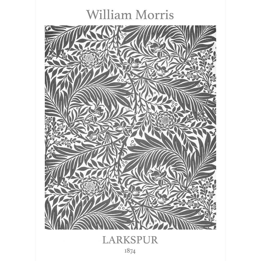 Larkspur Pattern by William Morris (1874) - Wall Art Photo Poster Print