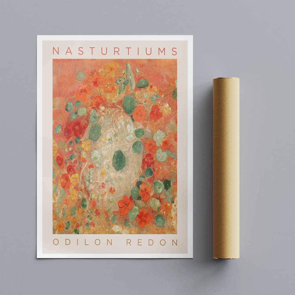 Nasturtiums Abstract Flower by Odilon Redon - Wall Art 