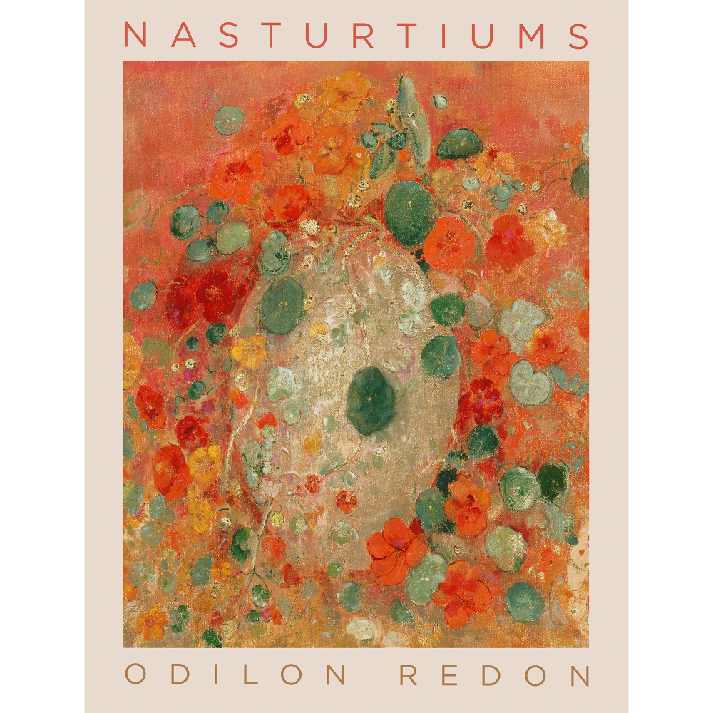 Nasturtiums Abstract Flower by Odilon Redon - Wall Art Rolled Canvas Print