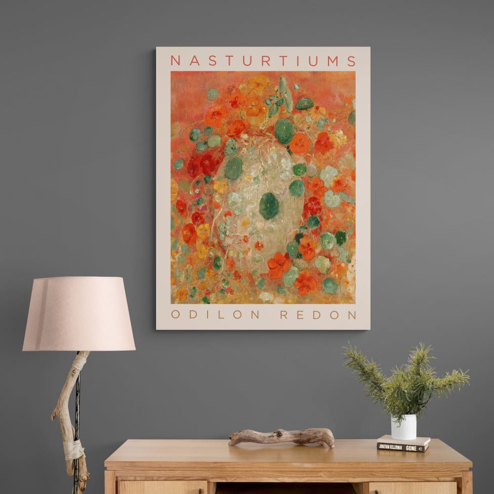 Nasturtiums Abstract Flower by Odilon Redon - Wall Art 