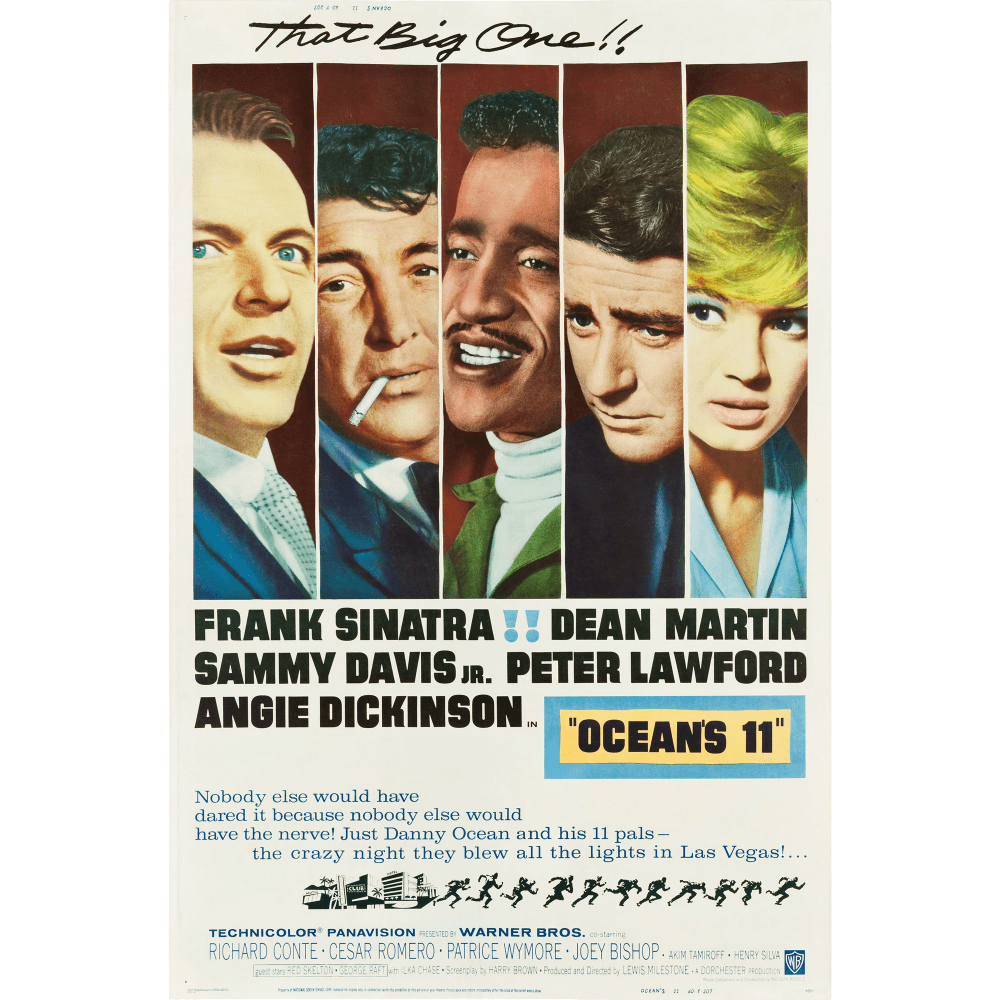 Ocean's 11 - Vintage Movie Art (1960) - Wall Art Wrapped Frame Canvas Print