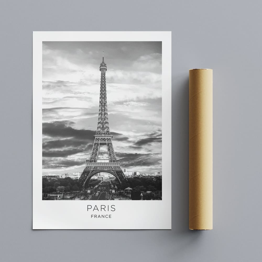 Paris France Cityscape - Wall Art Rolled Canvas Print - 