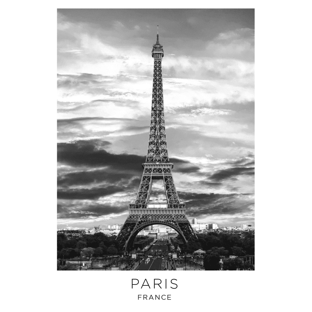 Paris France Cityscape - Wall Art Wrapped Frame Canvas Print