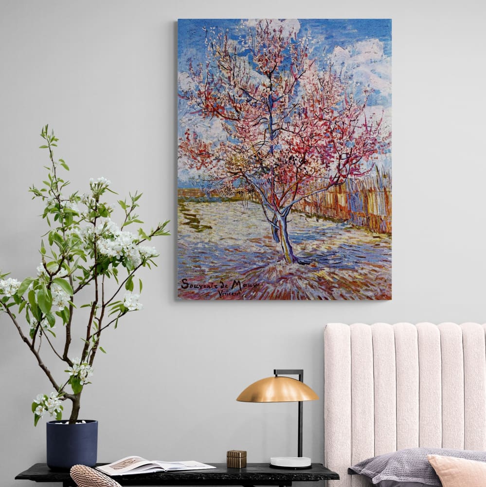 Peach Tree in Bloom by Vincent Van Gogh - Wall Art Wrapped 