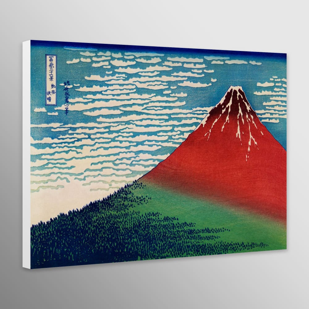 Red Fuji by Katsushika Hokusai - Wall Art Wrapped Frame 