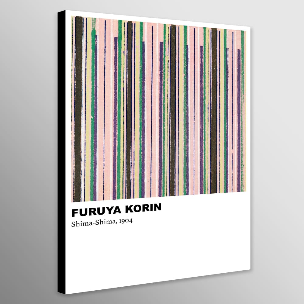 Shima-Shima Pink and Green Stripe Pattern by Furuya Korin 