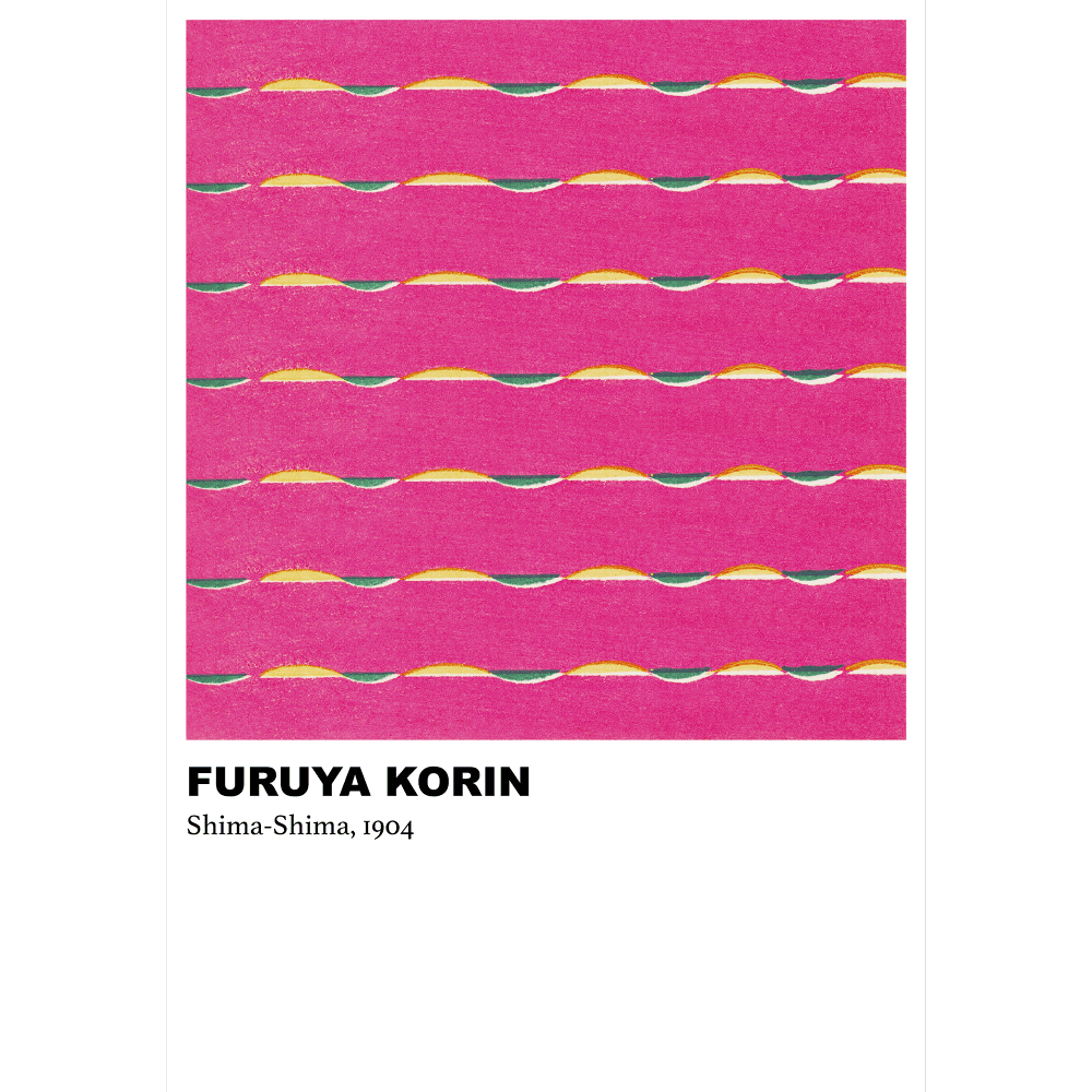 Shima-Shima Pink Pattern by Furuya Korin (1904) - Abstract - Wall Art Rolled Canvas Print