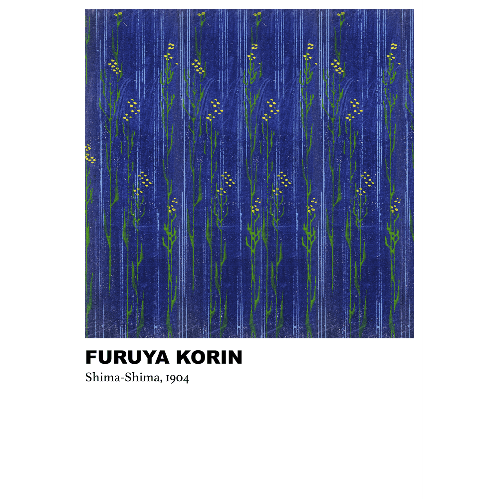 Shima-Shima Purple Pattern by Furuya Korin (1904) - Abstract - Wall Art Rolled Canvas Print