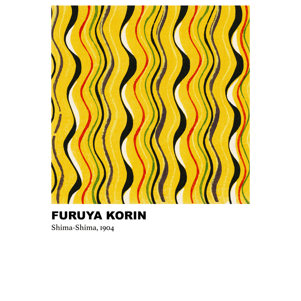 Shima-Shima Yellow Pattern by Furuya Korin (1904) - Abstract- Wall Art Photo Poster Print