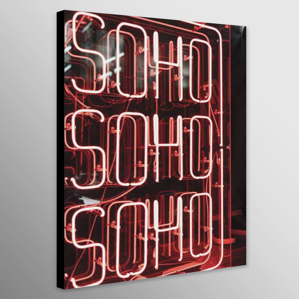 Soho Soho Soho Neon Street Art - Abstract - Wall Art Wrapped