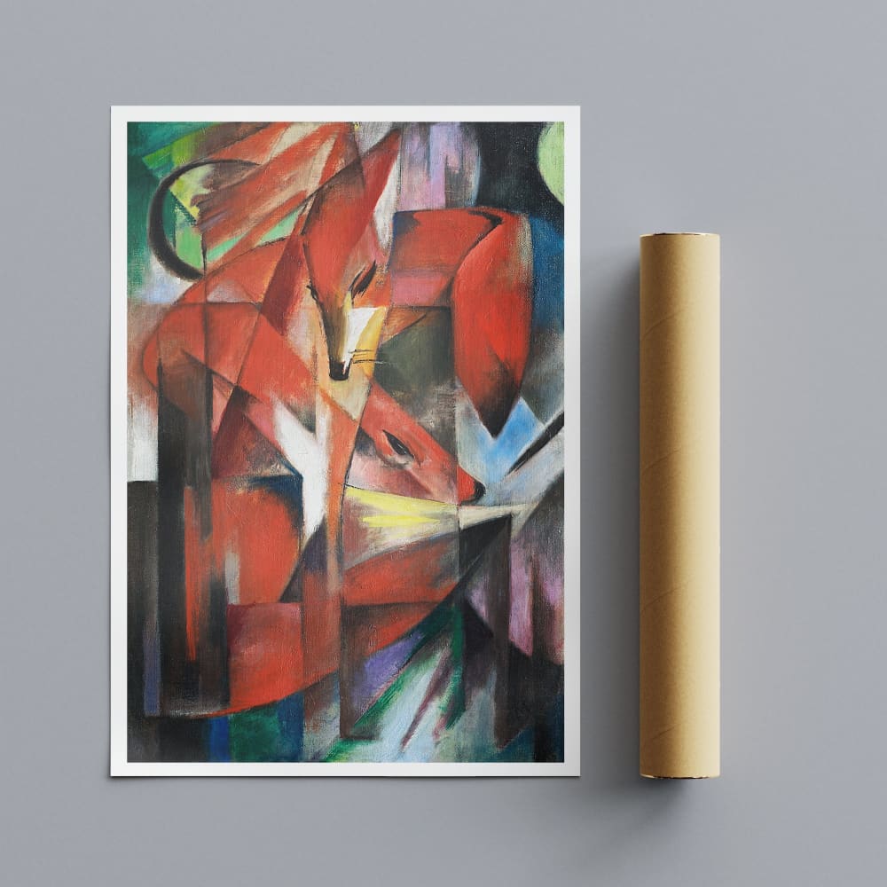 The Foxes by Franz Marc (1913) - Wall Art Rolled Canvas 