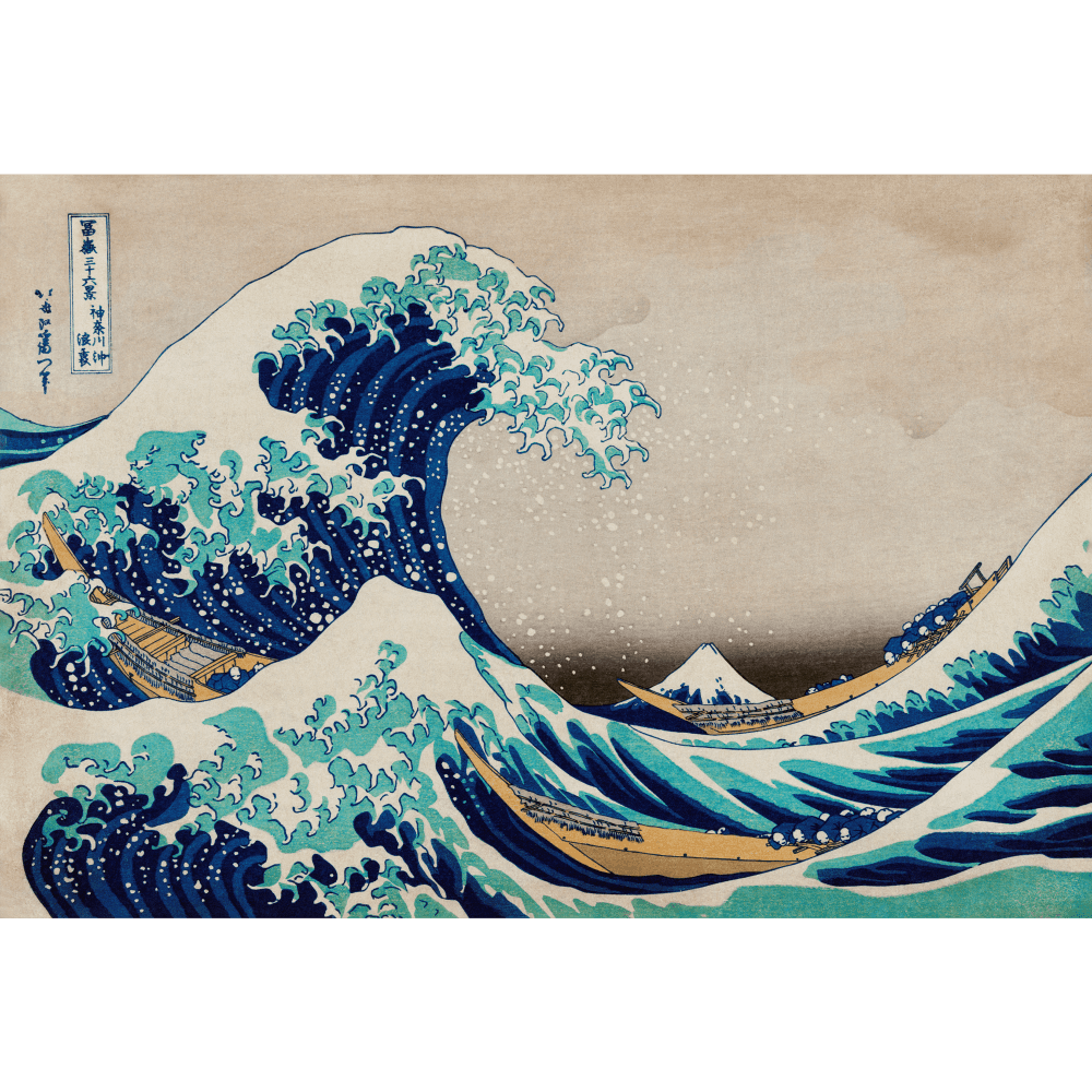The Great Wave of Kanagawa by Katsushika Hokusai - Wall Art Rolled Canvas Print