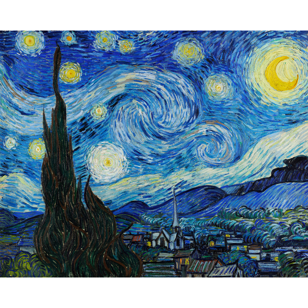 The Starry Night by Vincent Van Gogh (1889) - Wall Art Photo Poster Print