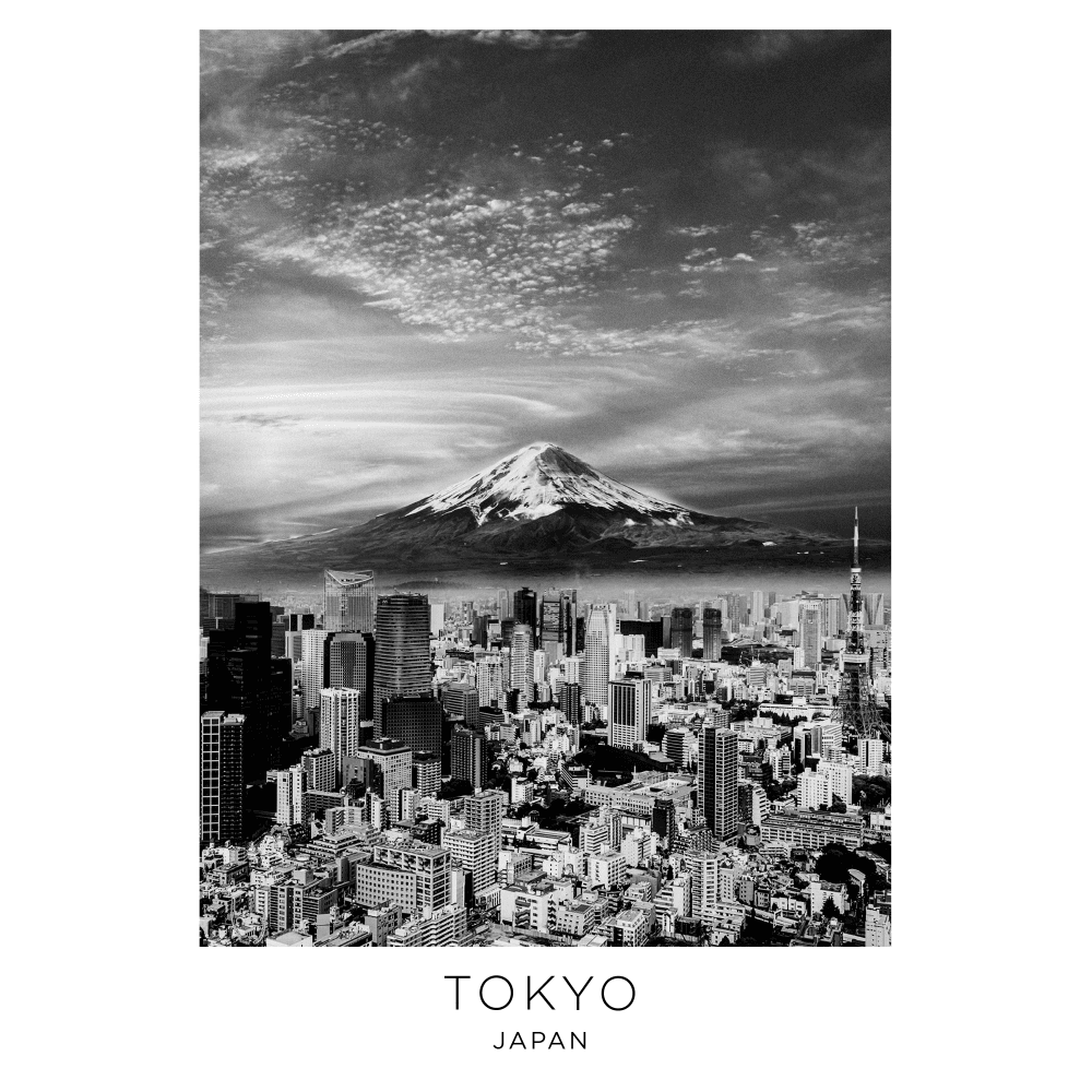 Tokyo Japan Cityscape - Wall Art Rolled Canvas Print