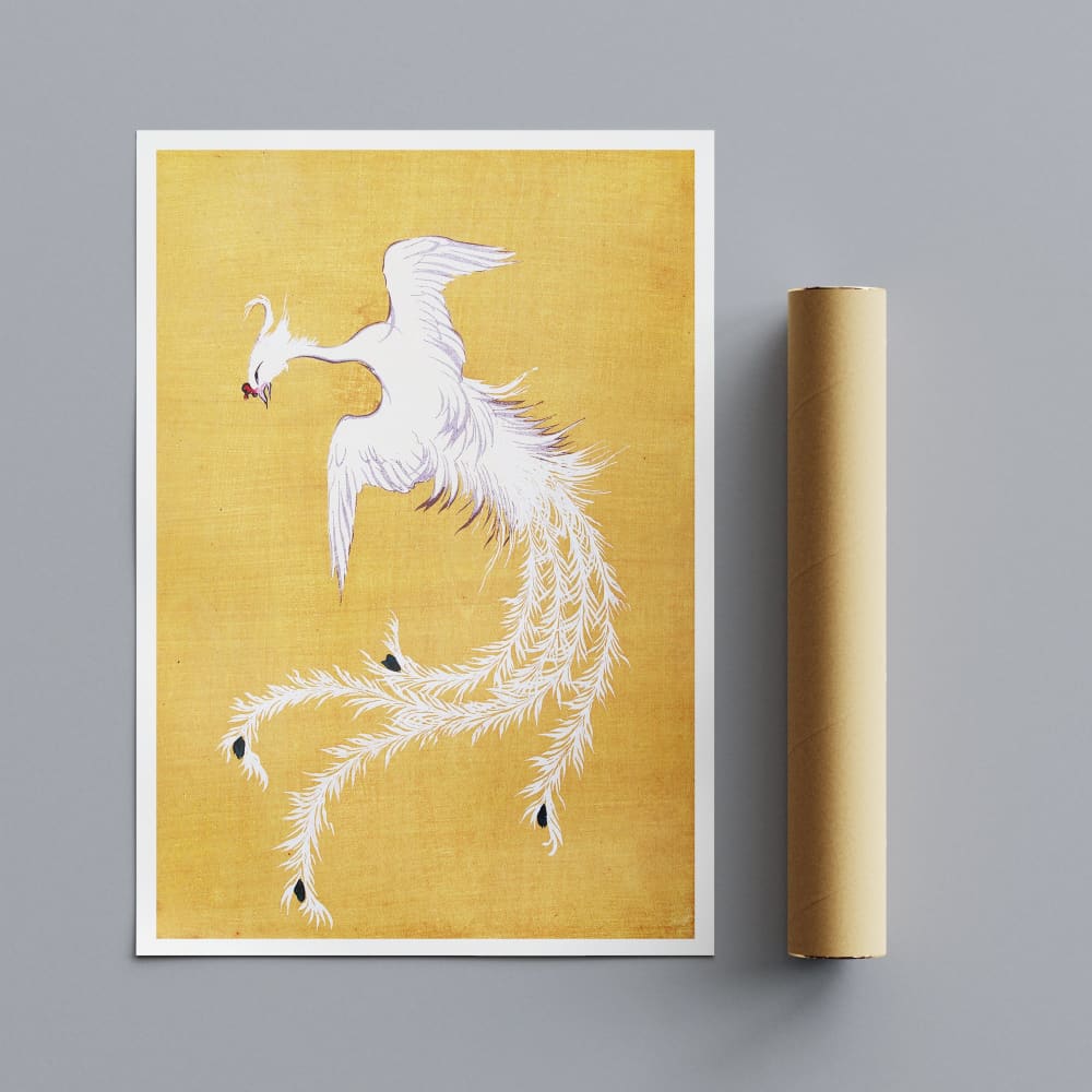 White Phoenix by Kamisaka Sekka (1910) - Wall Art Rolled 