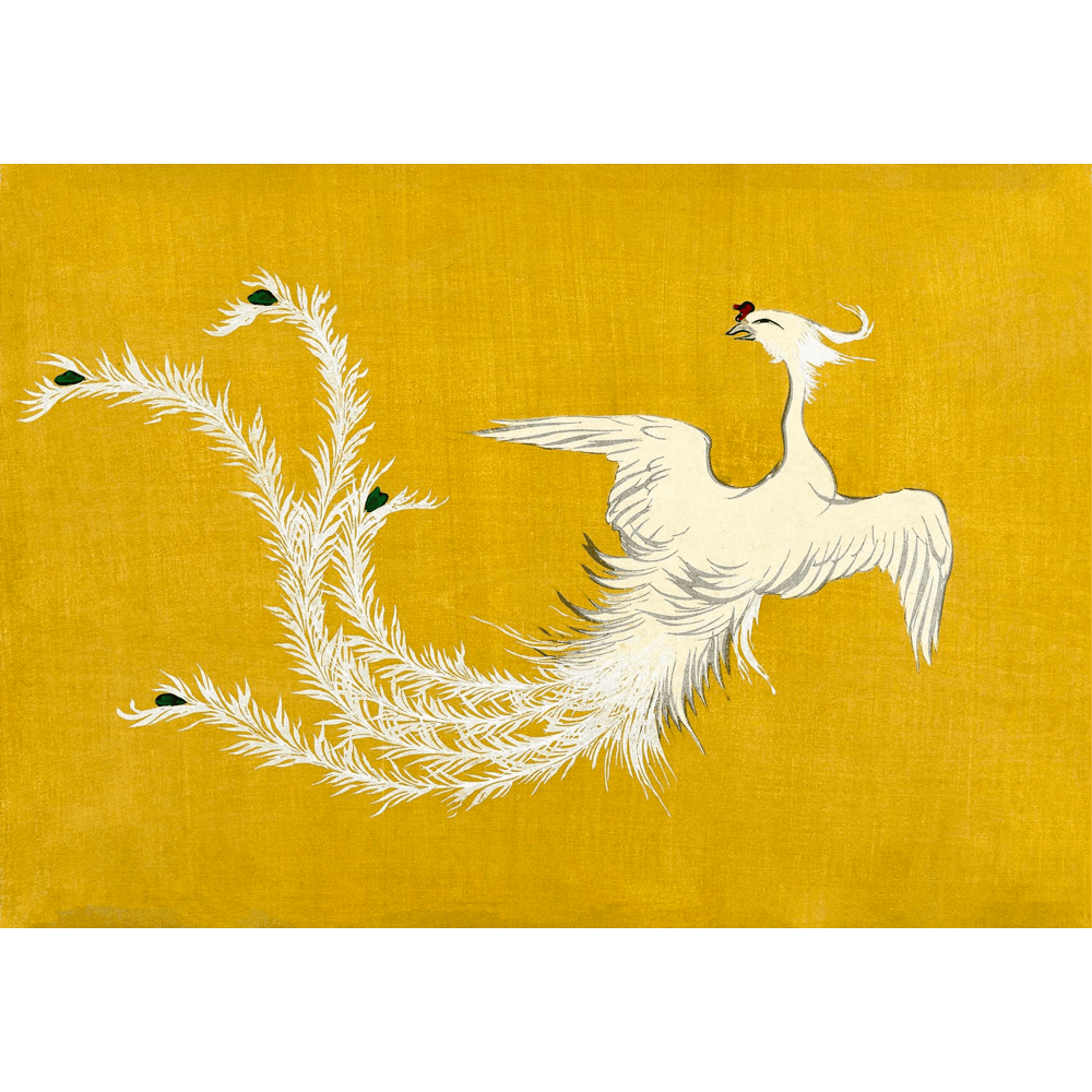 White Phoenix by Kamisaka Sekka (1910) - Wall Art Rolled Canvas Print