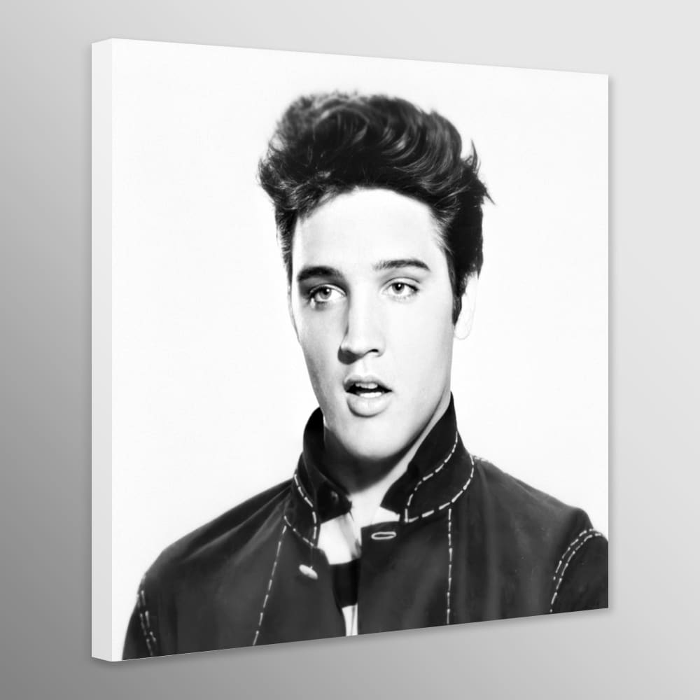 Young Elvis Presley - Black and White Photo - square - Wall 